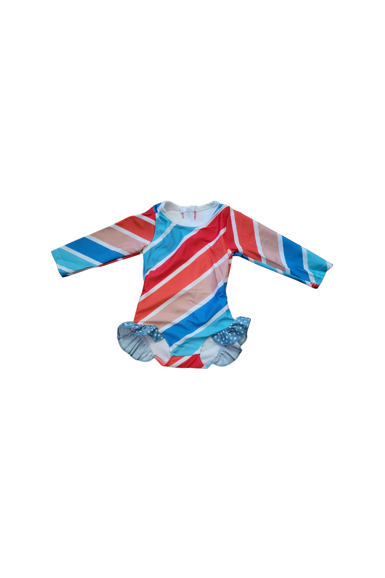 Long Sleeve, Bright Rainbow UV Guard Swim Suit