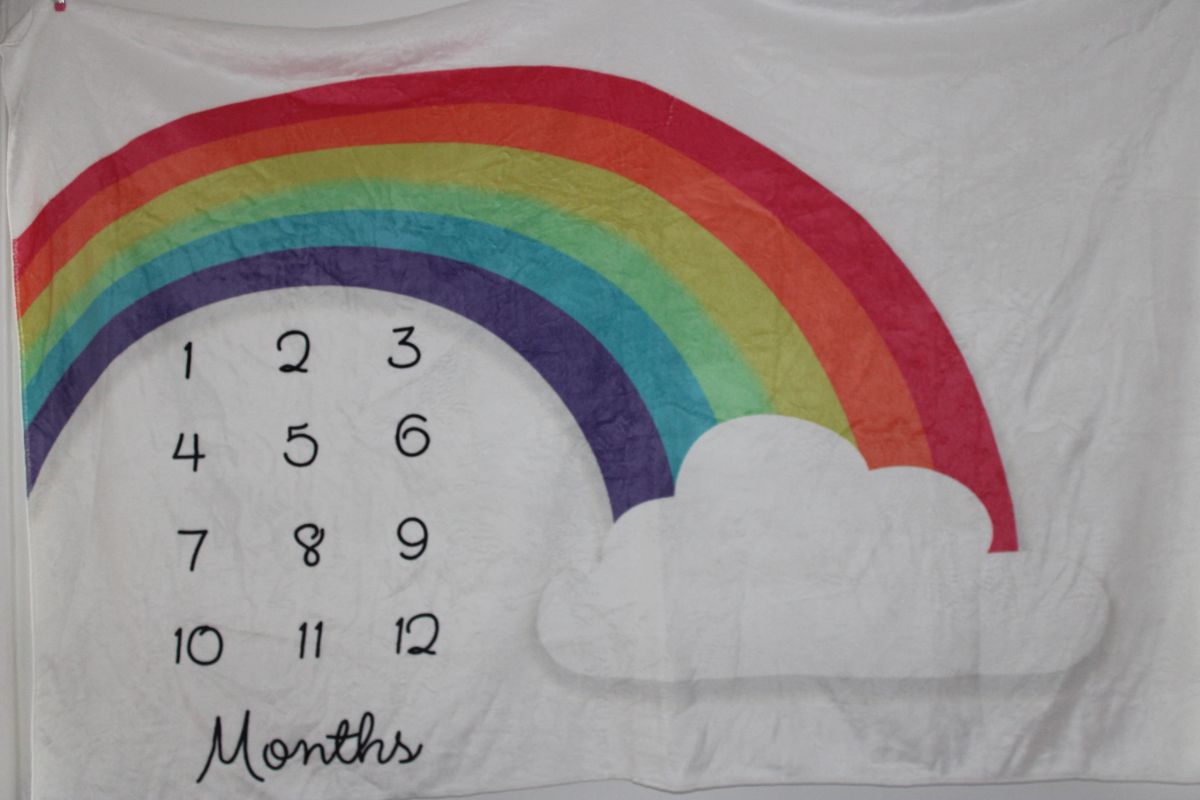 Large Rainbow Milestone Blanket