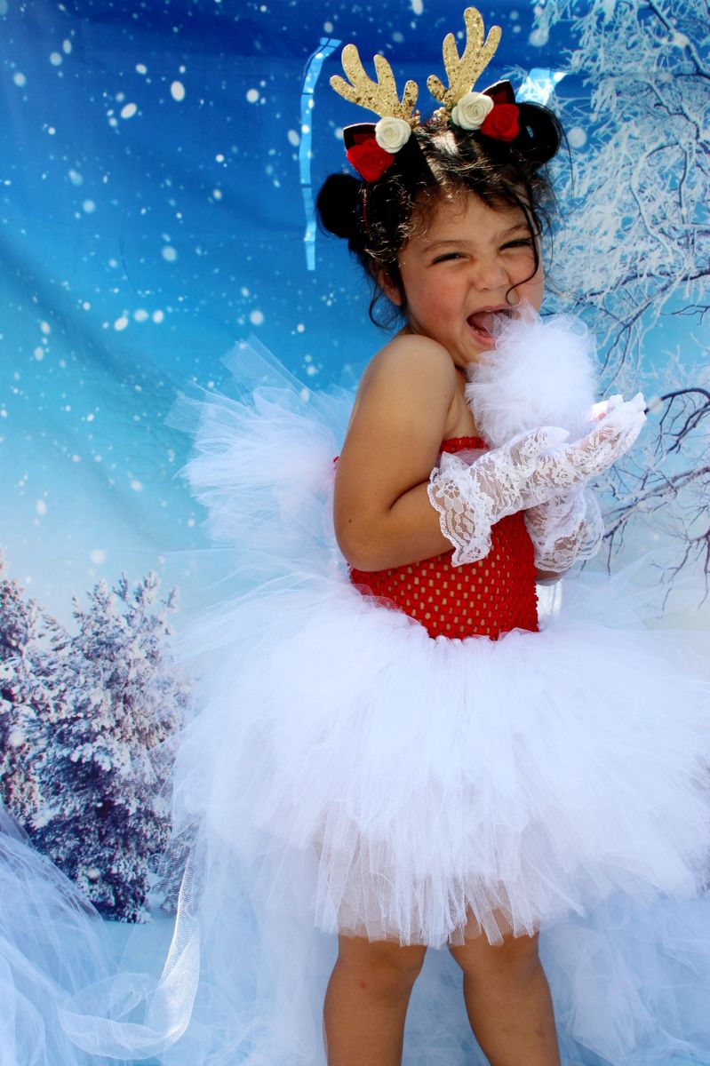 Custom Christmas, Red & White, Tutu Dress