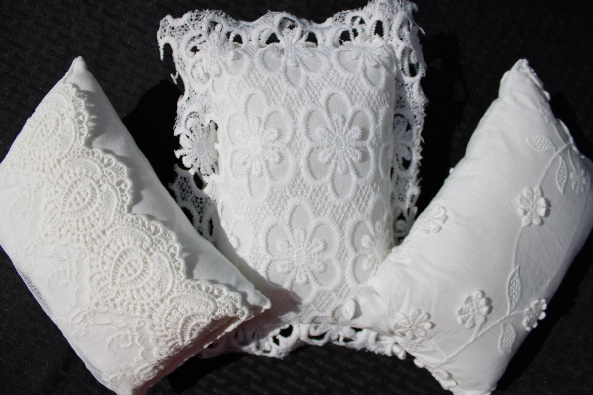 White Clover Laced Newborn Pillow Prop