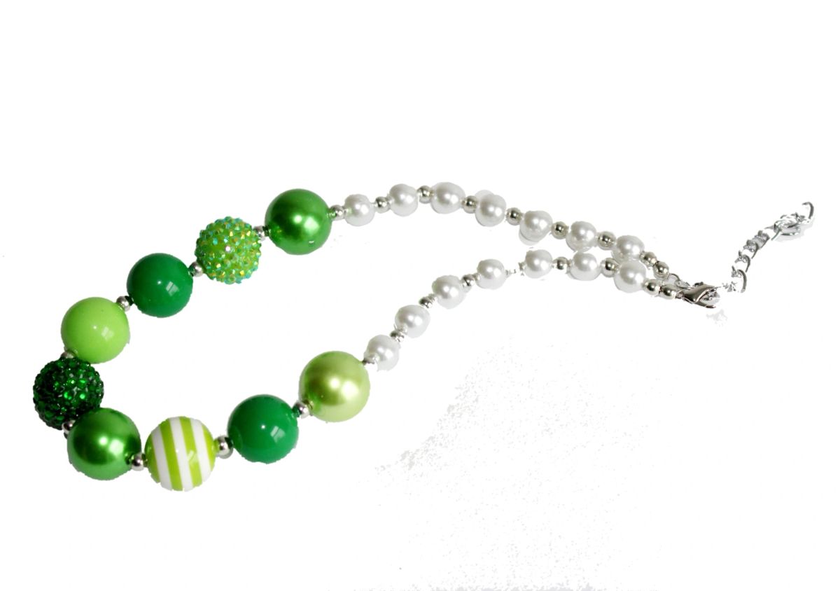 Shades of Green Bubble Gum Necklace