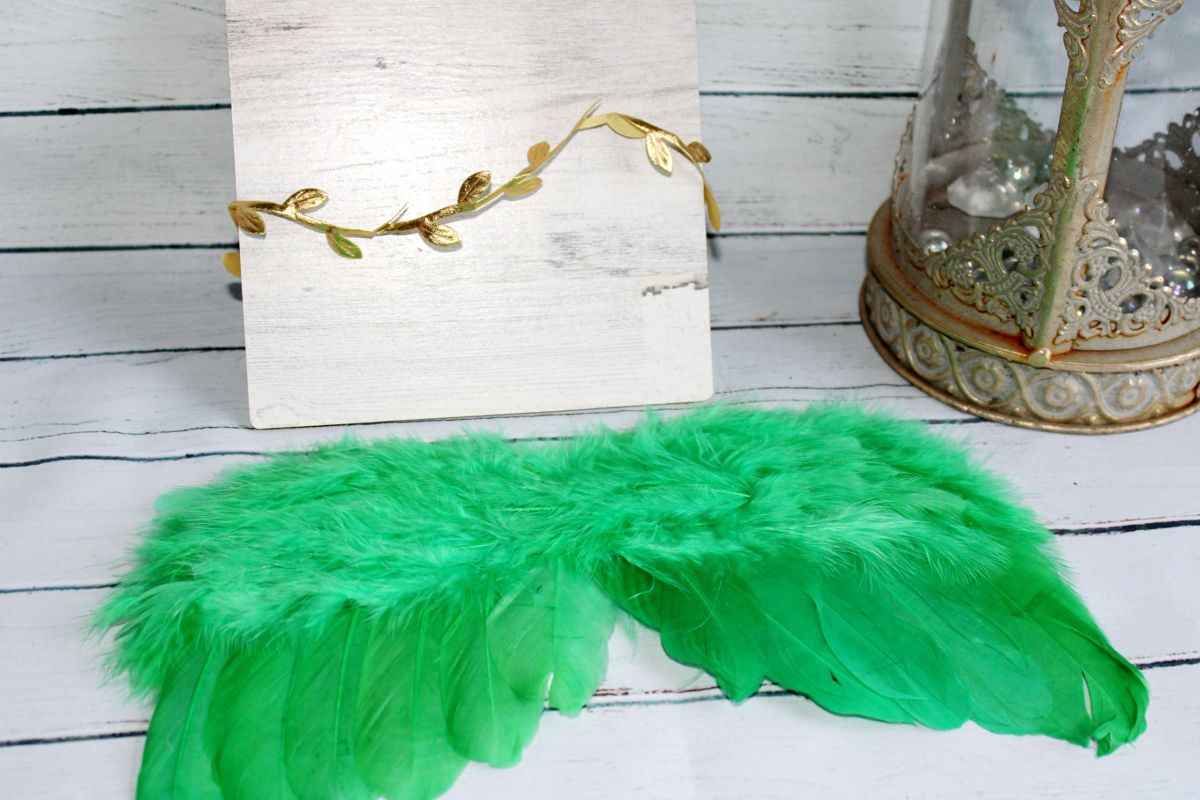 Emerald Green Angel Wings & Headband set