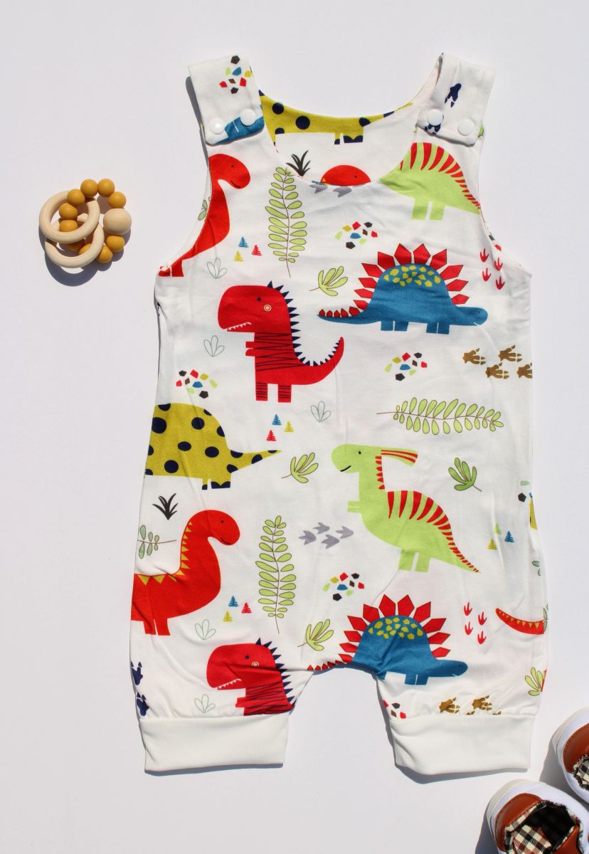 Baby Big Head Dino Short Romper