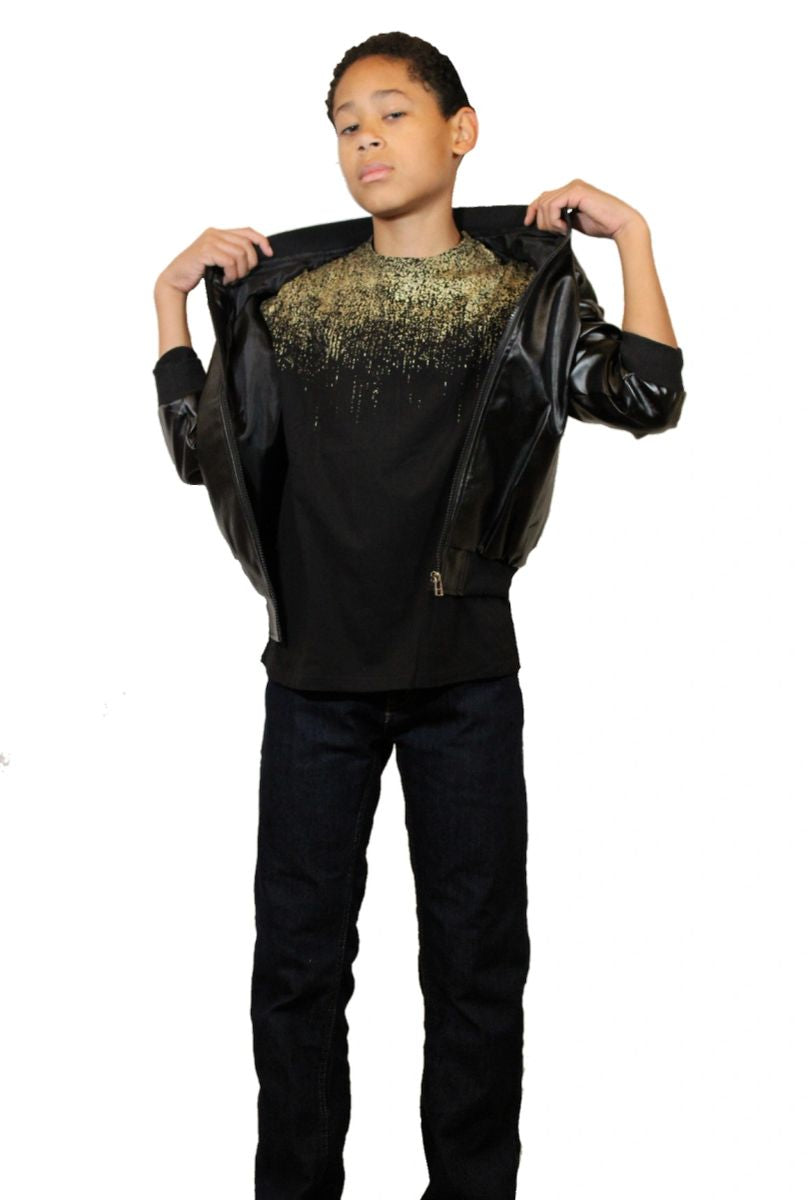 slim fit dress slacks Boys Banaras Silk Dress Shirt Mustard Yellow Zari Embroidery Golden Dots main image 0