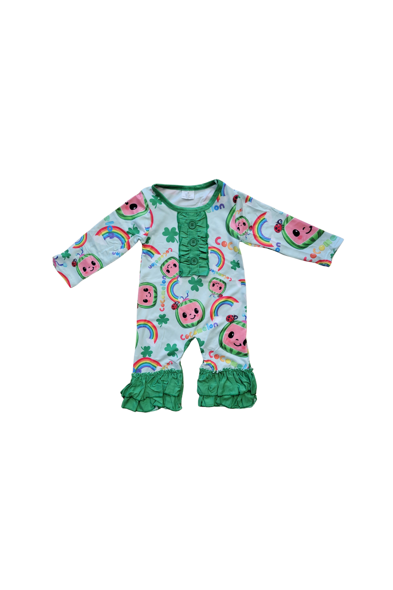 Cocomelon Ruffled St Patriks Day Romper