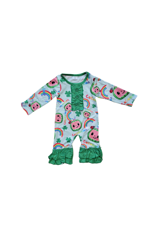 Cocomelon Ruffled St Patriks Day Romper