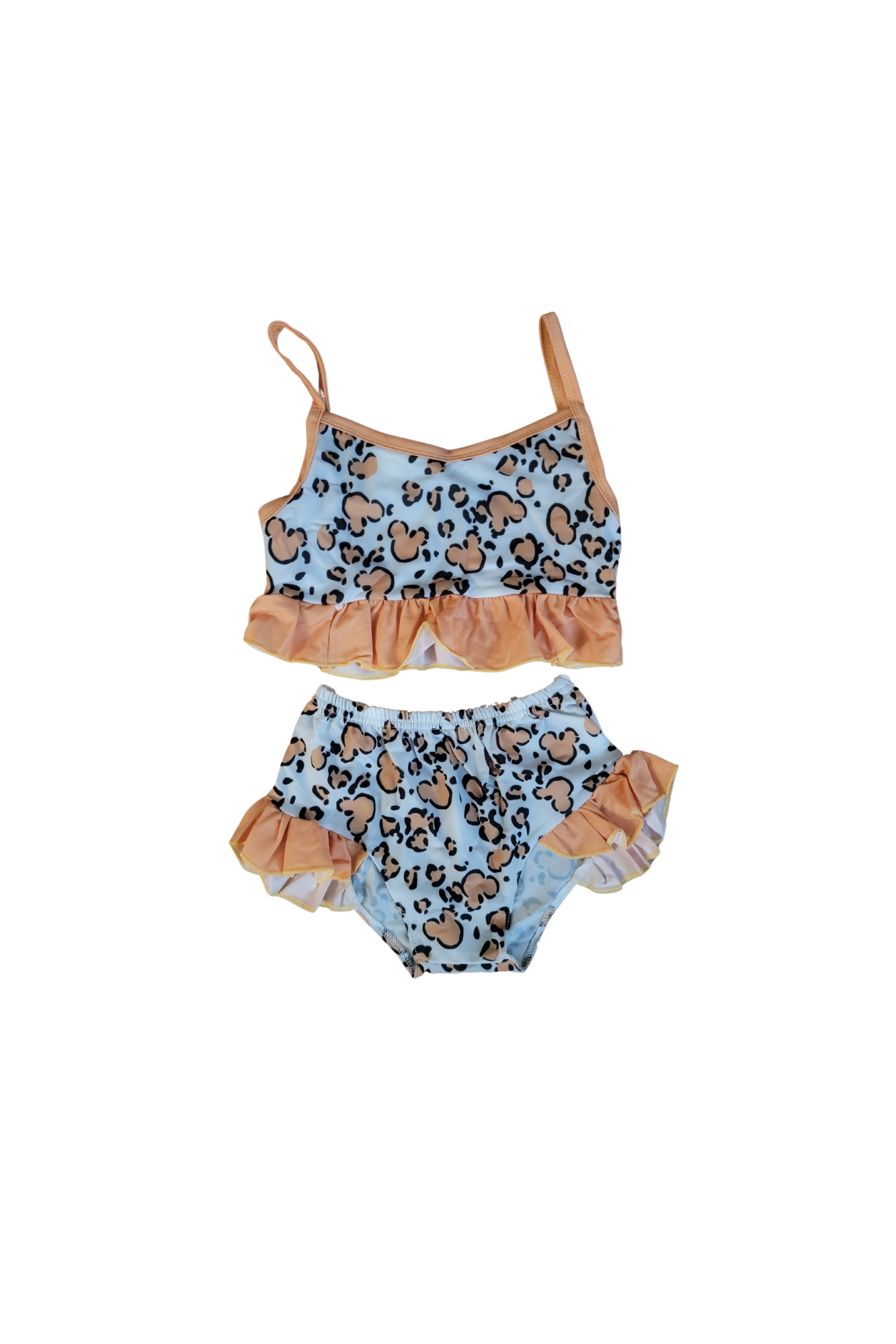 Girls Ruffled 2pc Mouse Ears Swim Suit / Sibling match