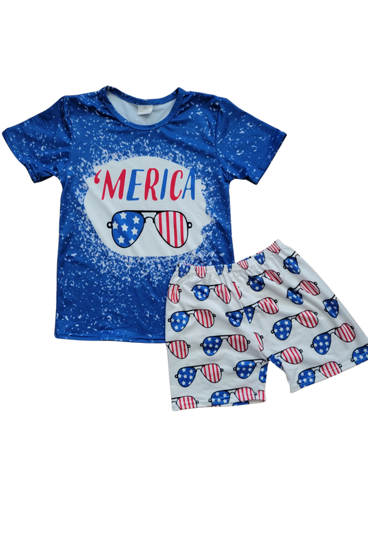 'Merica, Boys, 2pc, Outfit Set / Top, 4t Of July, Independence Day