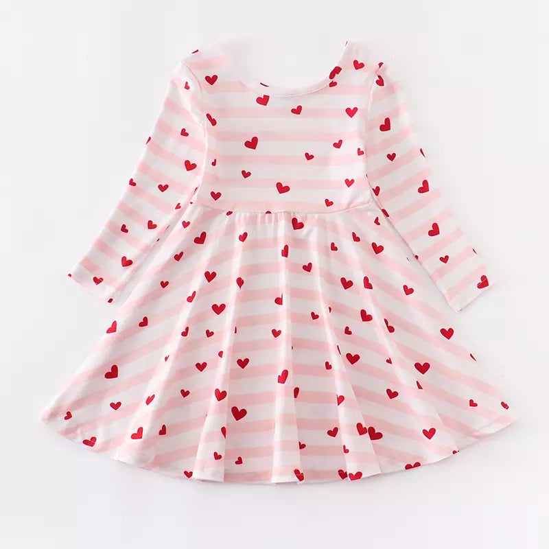 Girl candy Striped Valentines Mini Hearts Dress