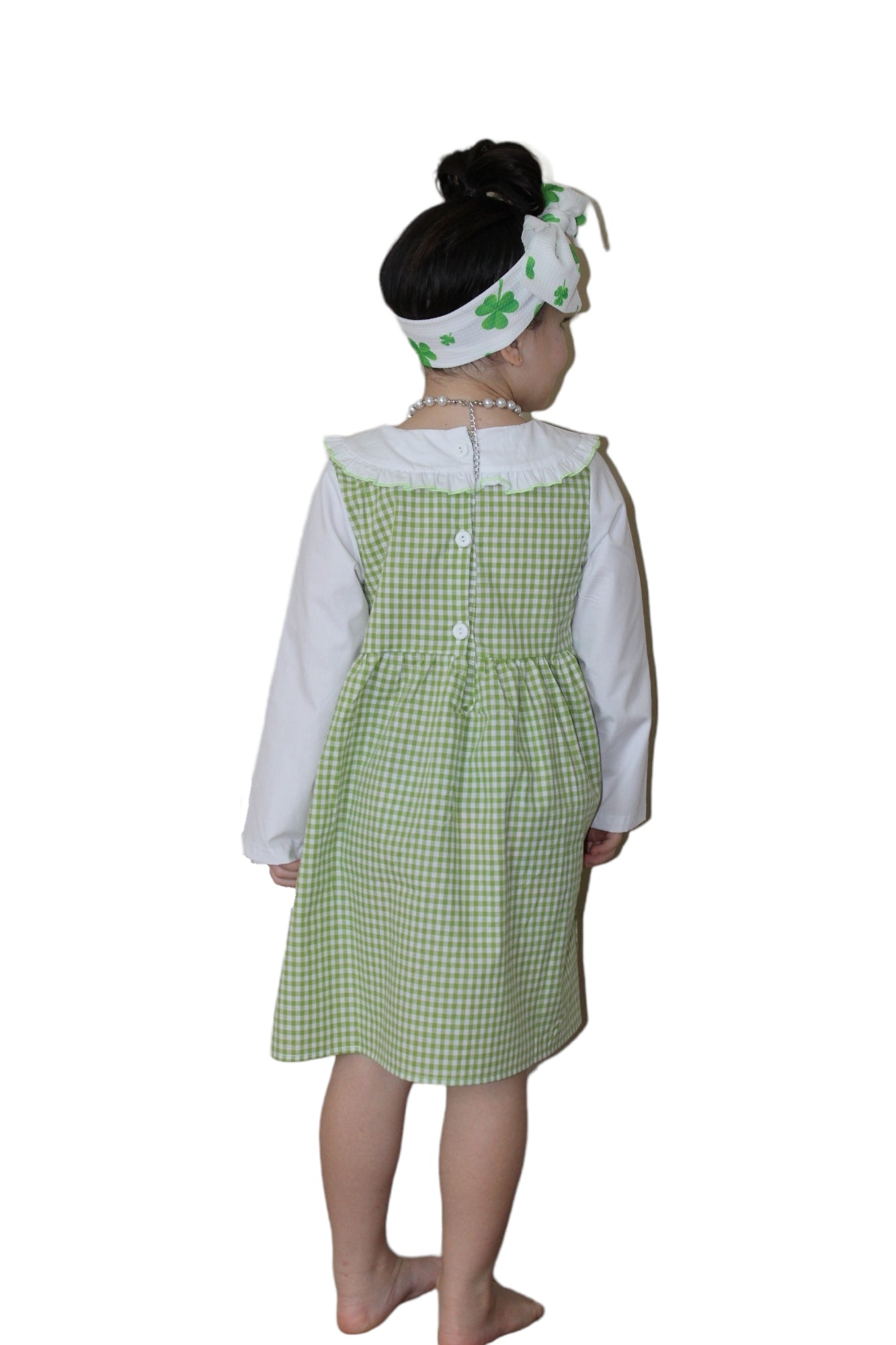 Girls Light Green Smocked St. PATRICKS dress