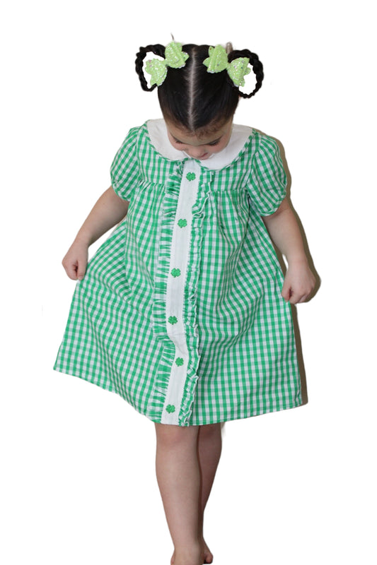 Girls, Charming Green Smocked St Patricks Dress