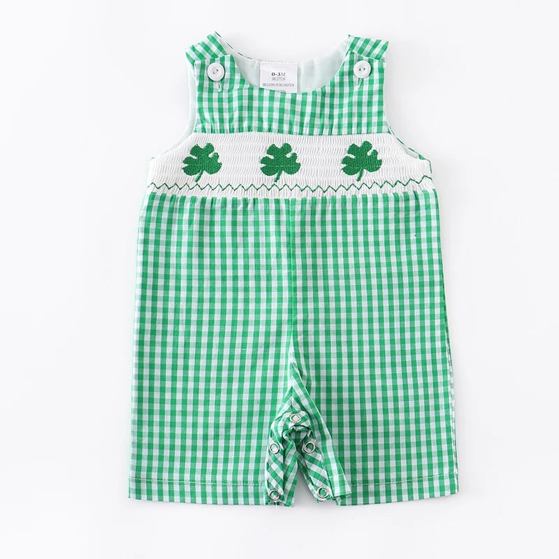 Boys Vintage Style, Shamrock Overall / Romper