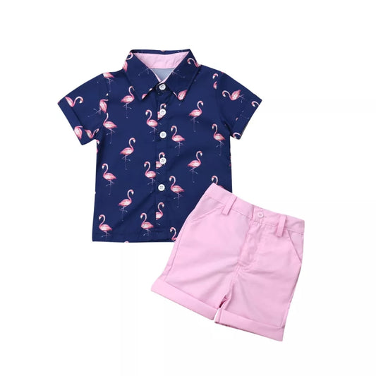 Boys Flamingo 2pc Outfit