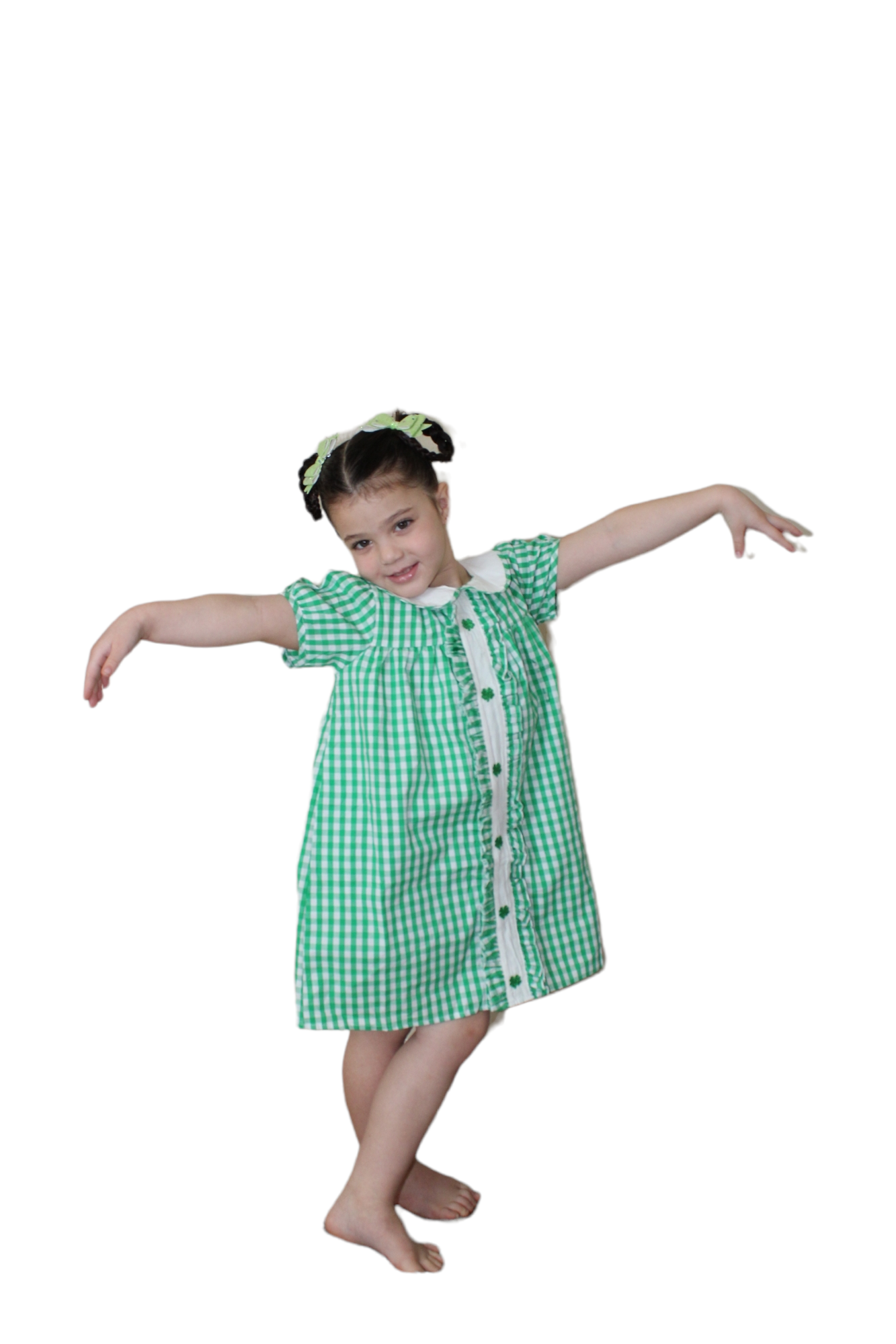 Girls, Charming Green Smocked St Patricks Dress