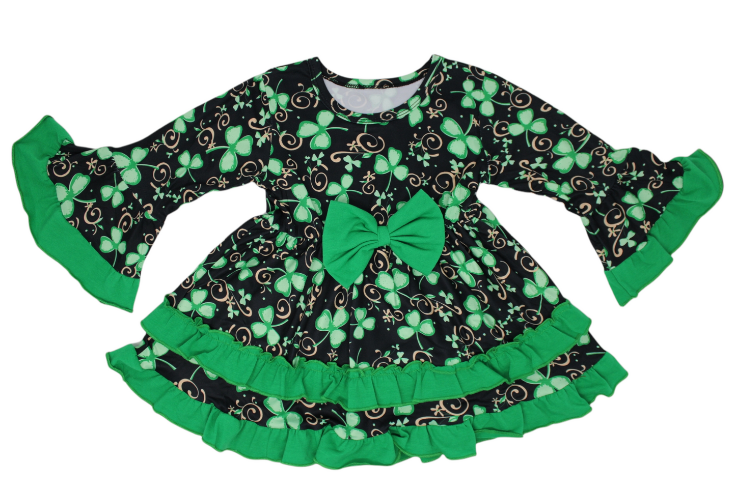 Girls darkened clover, sassy lass, St Patrick's day dress