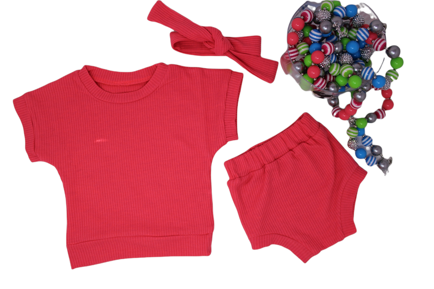 Neon Crop Top & Bummie Girls Outfit Set