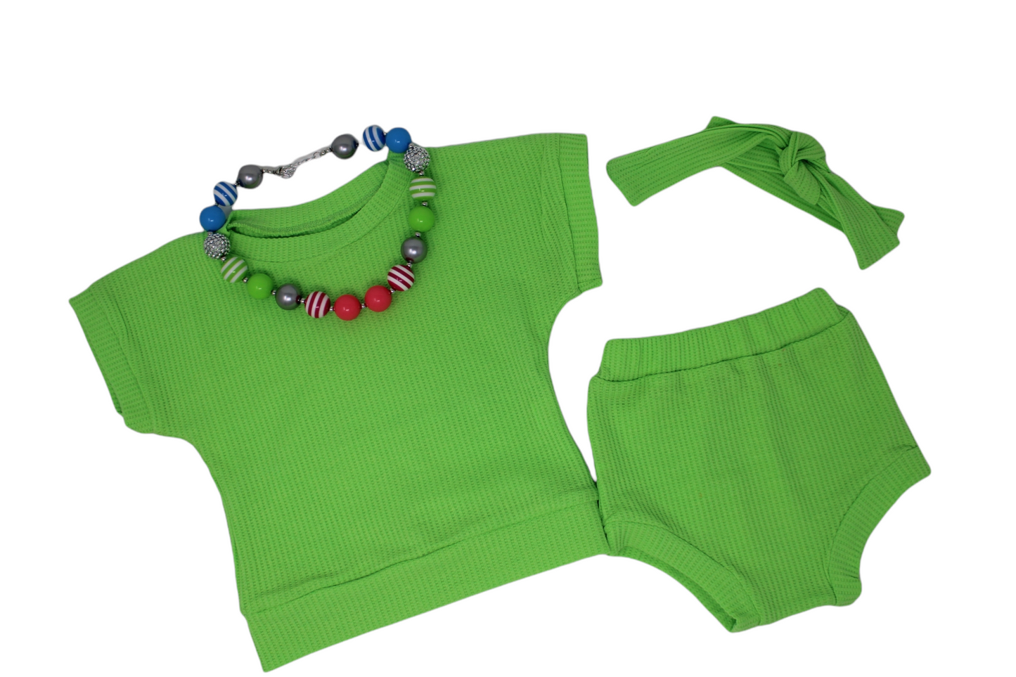 Neon Crop Top & Bummie Girls Outfit Set