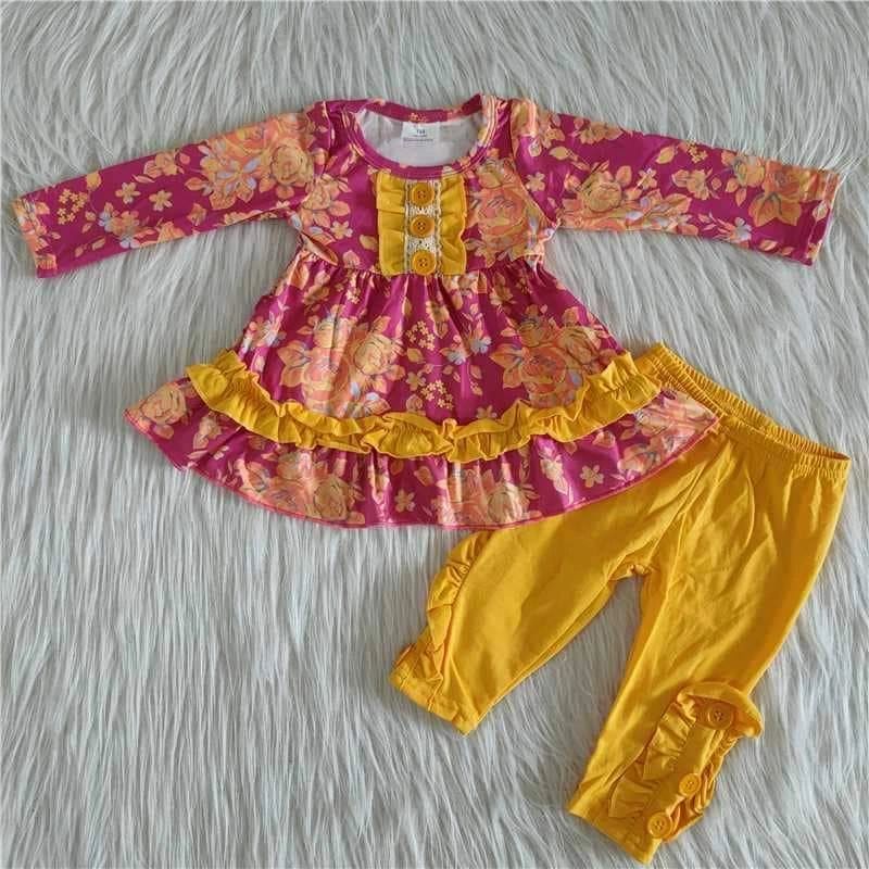 Ruffles Galore Floral Fall Festive 2 PC Outfit