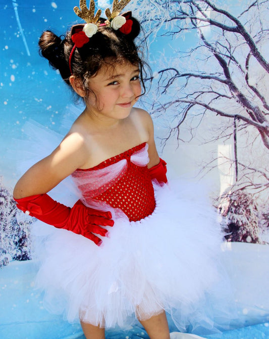 Custom Christmas, Red & White, Tutu Dress