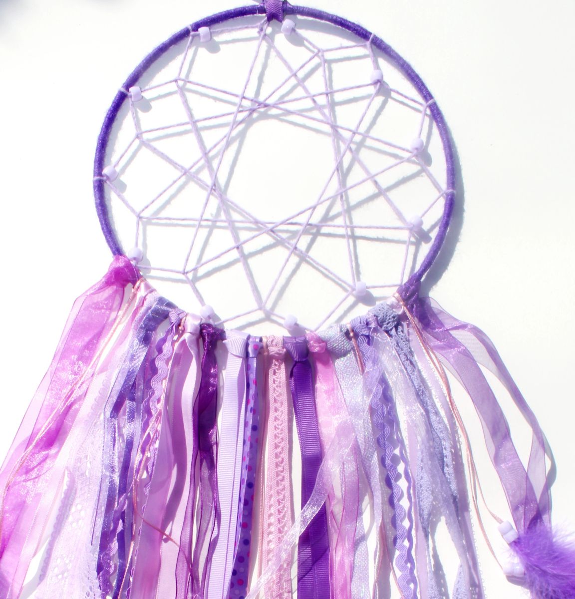 Shades of Purple Feathered Dream Catcher