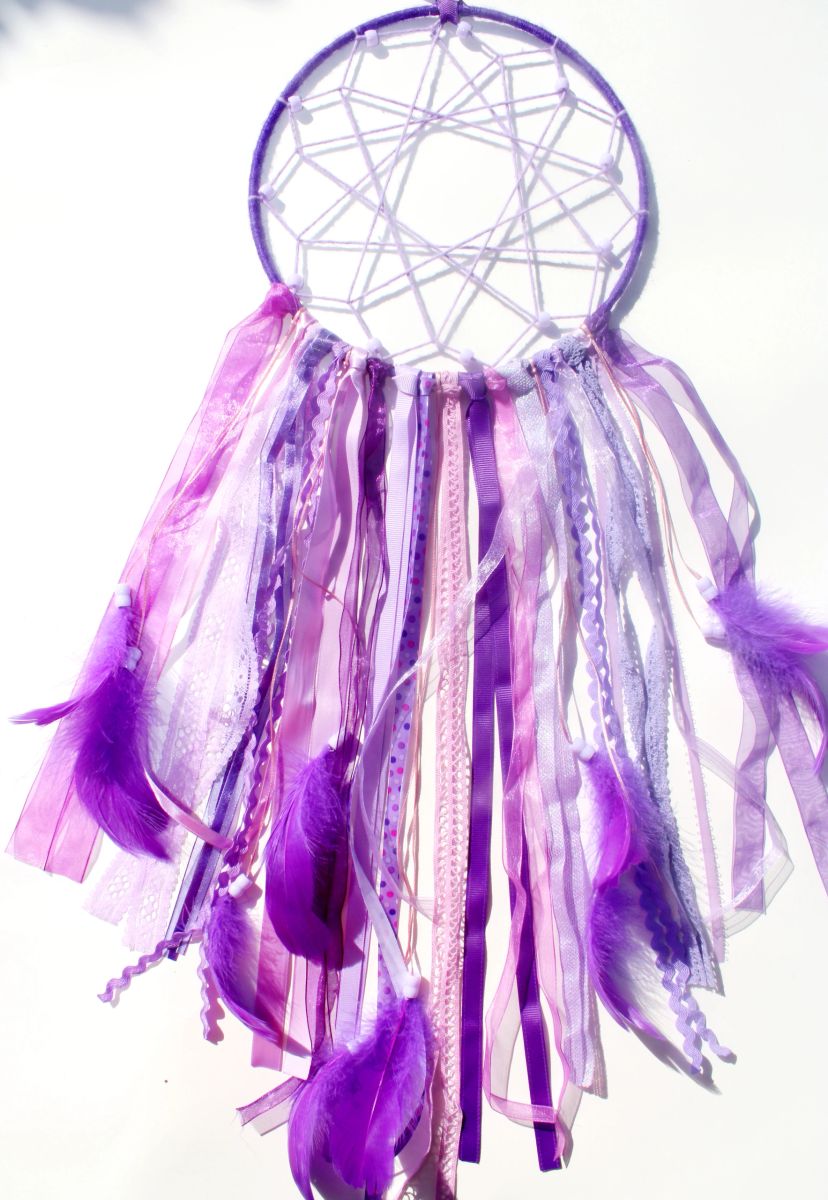 Shades of Purple Feathered Dream Catcher