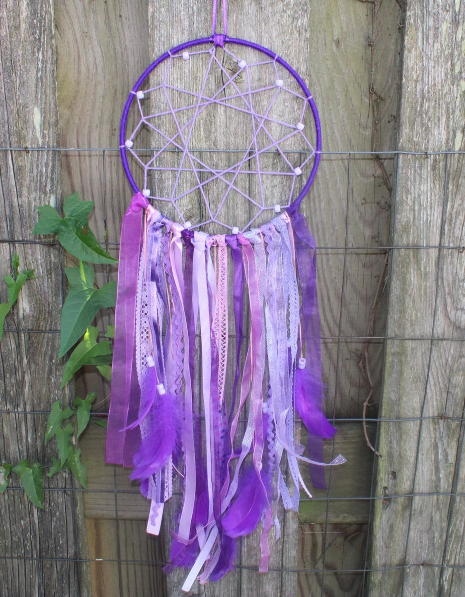 Shades of Purple Feathered Dream Catcher