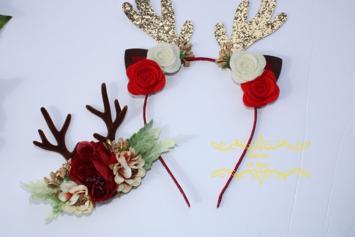 Golden Antler Reindeer Headband, Toddler