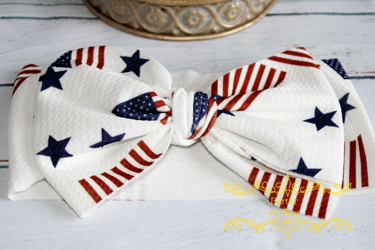 4th of July Inspired Bow Headband , 3t-6