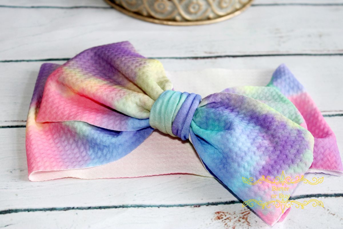 Rainbow of Pastels, Toddler Girls Bow Headband