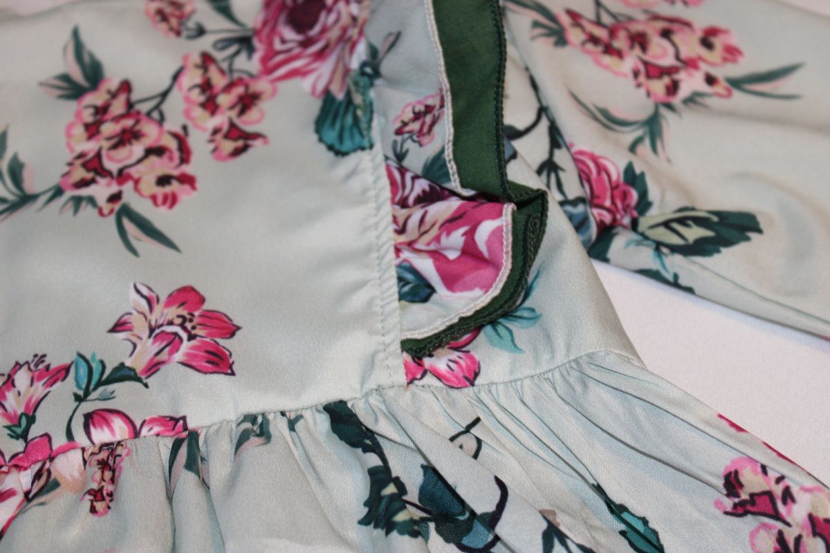 Seafoam & Pink Floral Dress