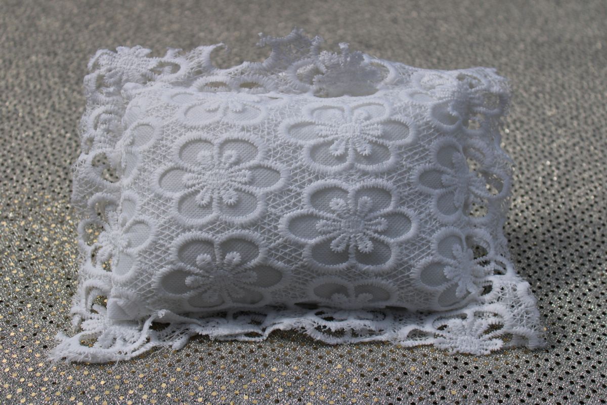 White Clover Laced Newborn Pillow Prop