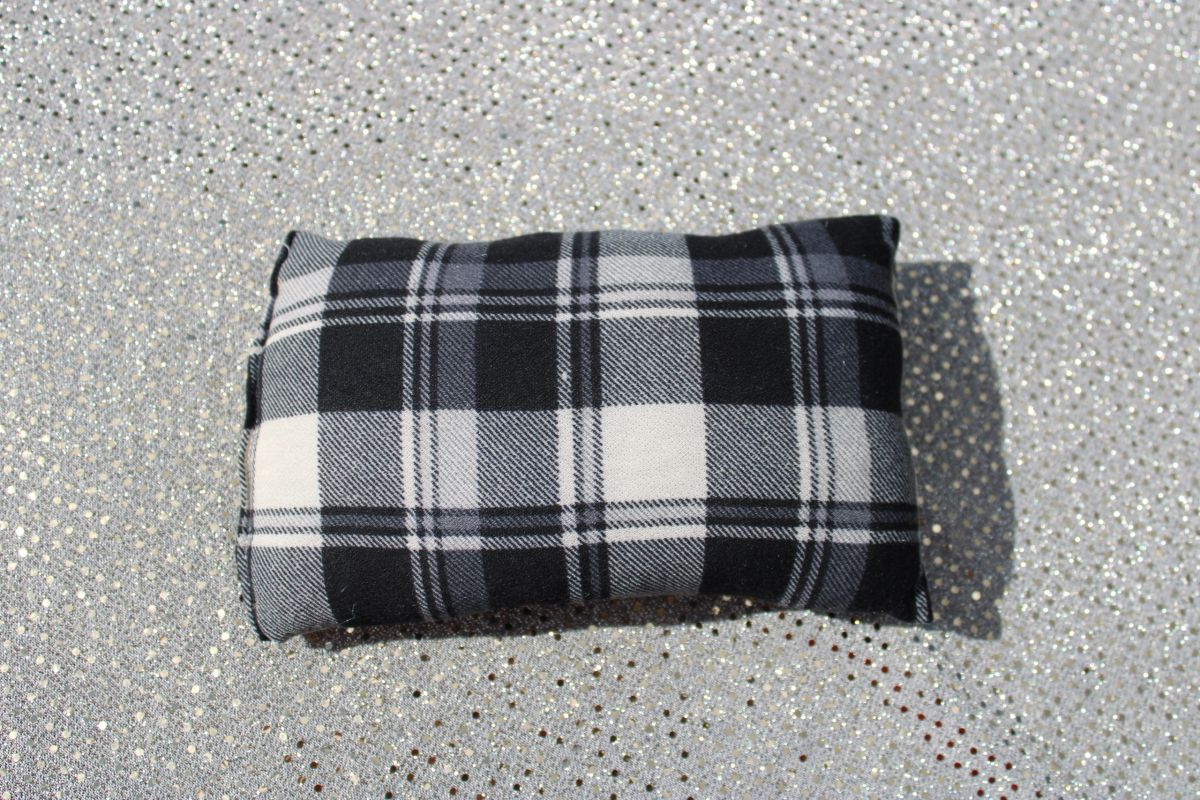 Black plaid Newborn Pillow