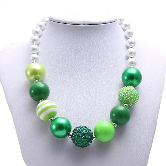 Shades of Green Bubble Gum Necklace