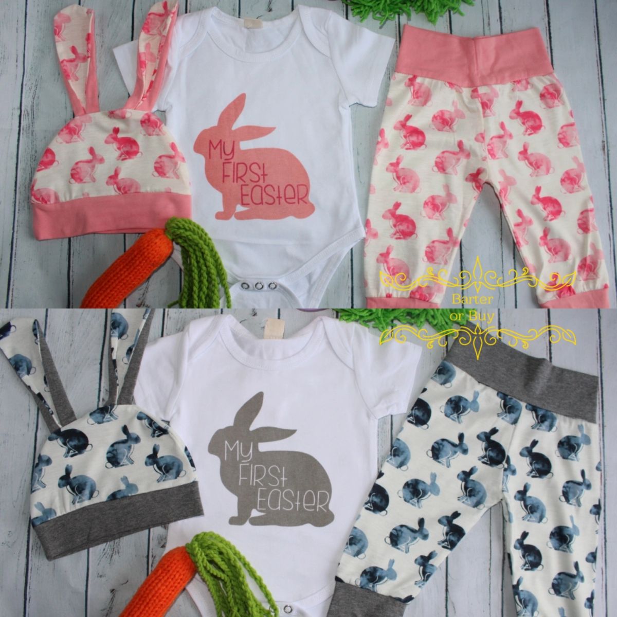 Boy / Girls My First Easter Bunny 3pc Outfit