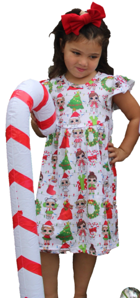 Christmas LoL girls Twirly Dress