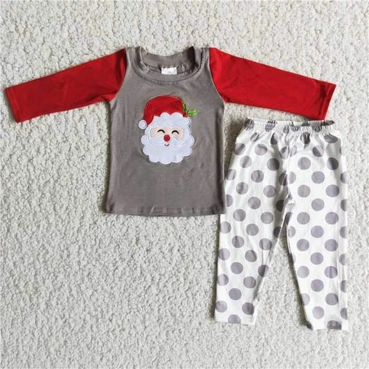 Meeting Santa, Grey & Dots, Brother, 2 pc Outfit