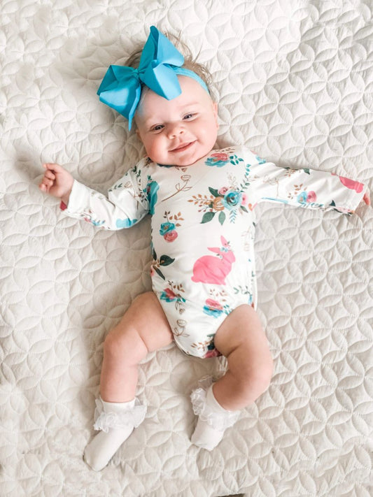 Baby Floral Bunny Tail Bodysuit