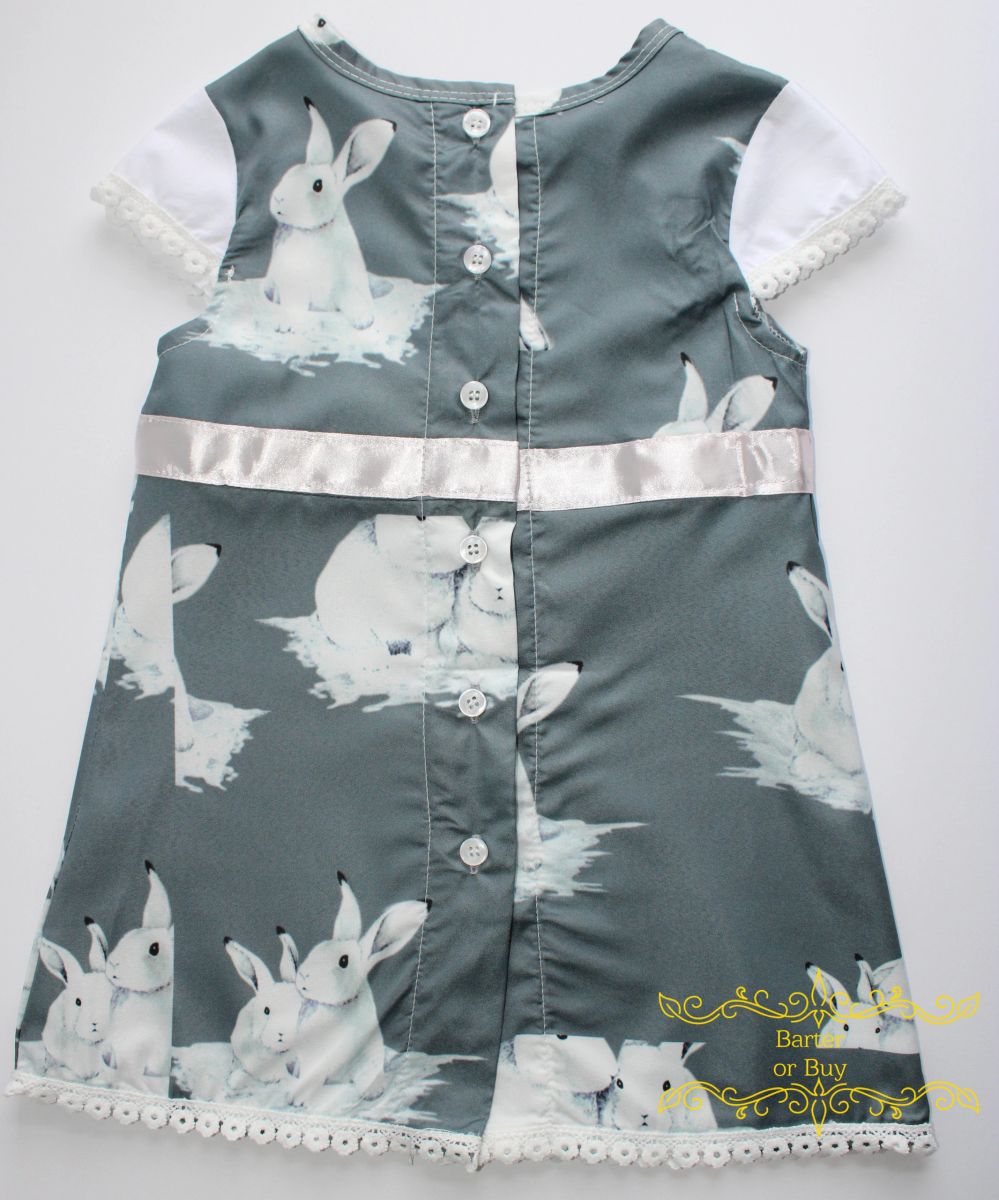 Easter Bunny Large Print Button up Dress