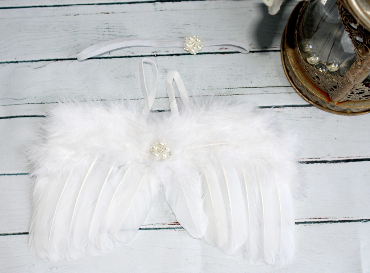 White Angel Wings & Headband set