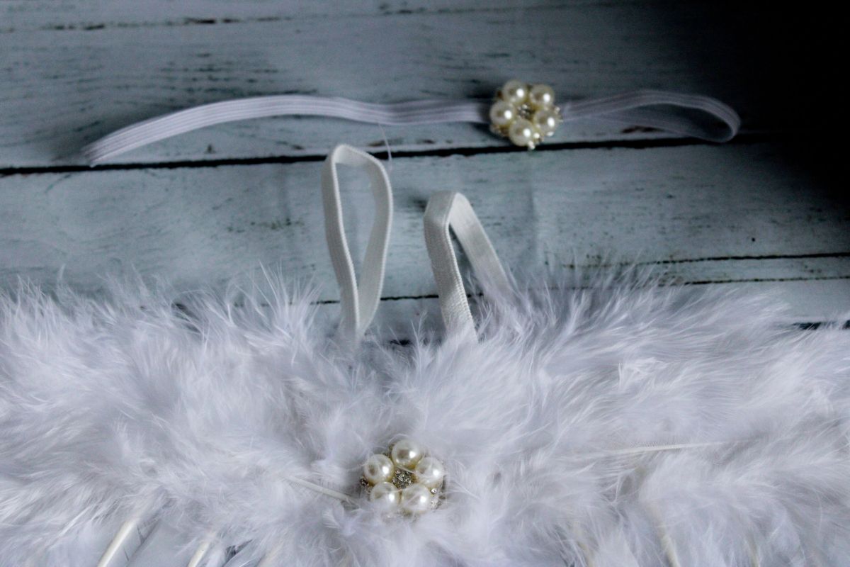 White Angel Wings & Headband set