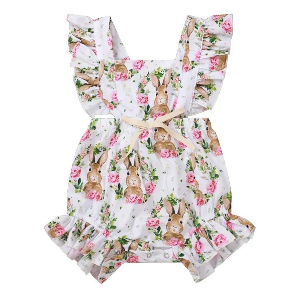 Pink Rosey Patches Peter Cotton tail Bunny EasterRomper