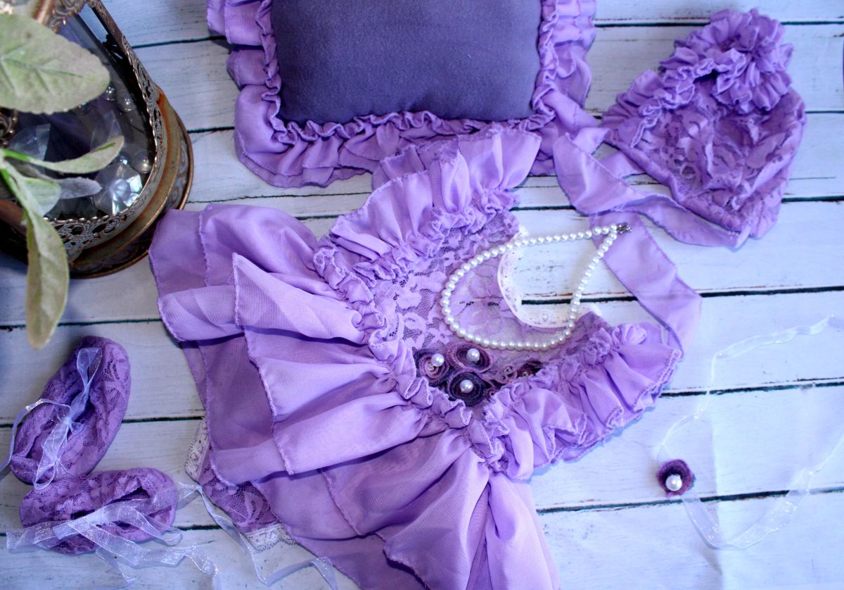 5pc Lilac Newborn Photography Set