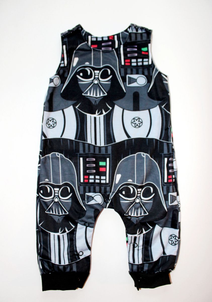 Darth Vader Printed Boys Overall Romper