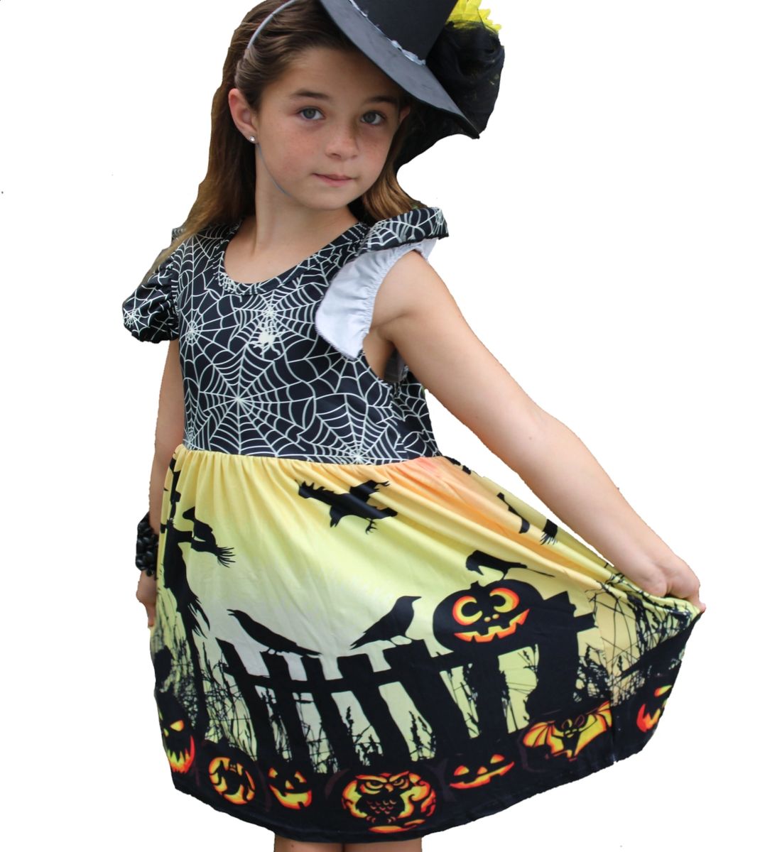 Spiderweb & Pumpkins Twirly Dress