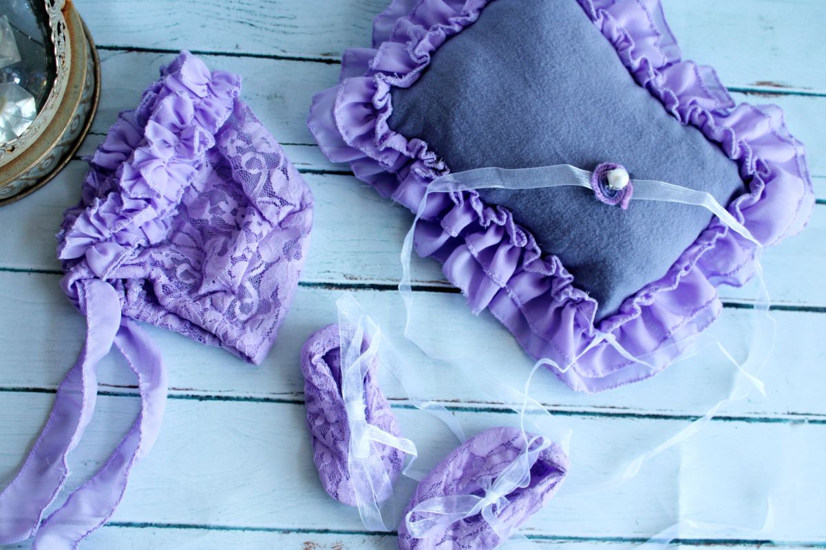 5pc Lilac Newborn Photography Set