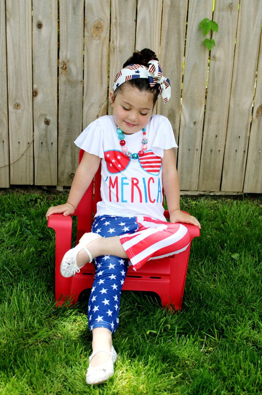 Girls 2pcs America, 4th of July Outfit