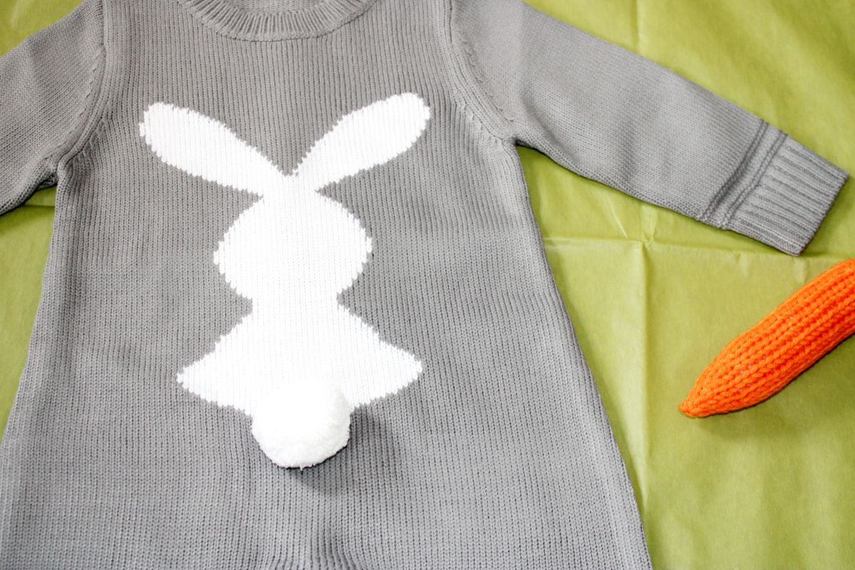 Boy or Girls, Long Sleeved Bunny Romper Outfit