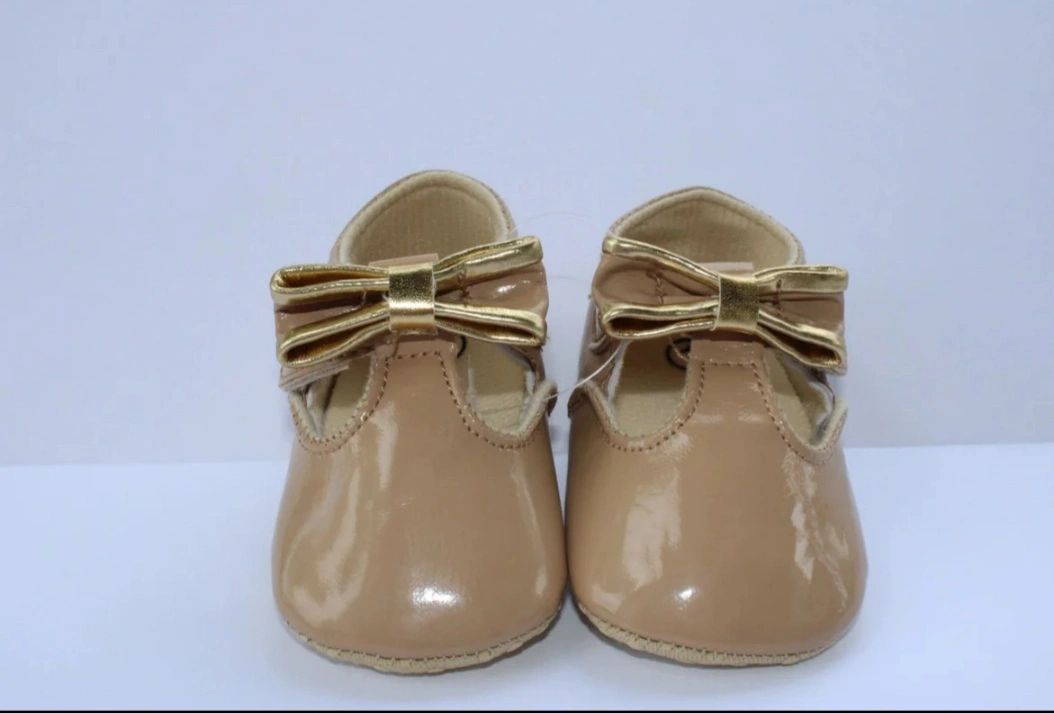 Patent Leather Bow Crib Shoes