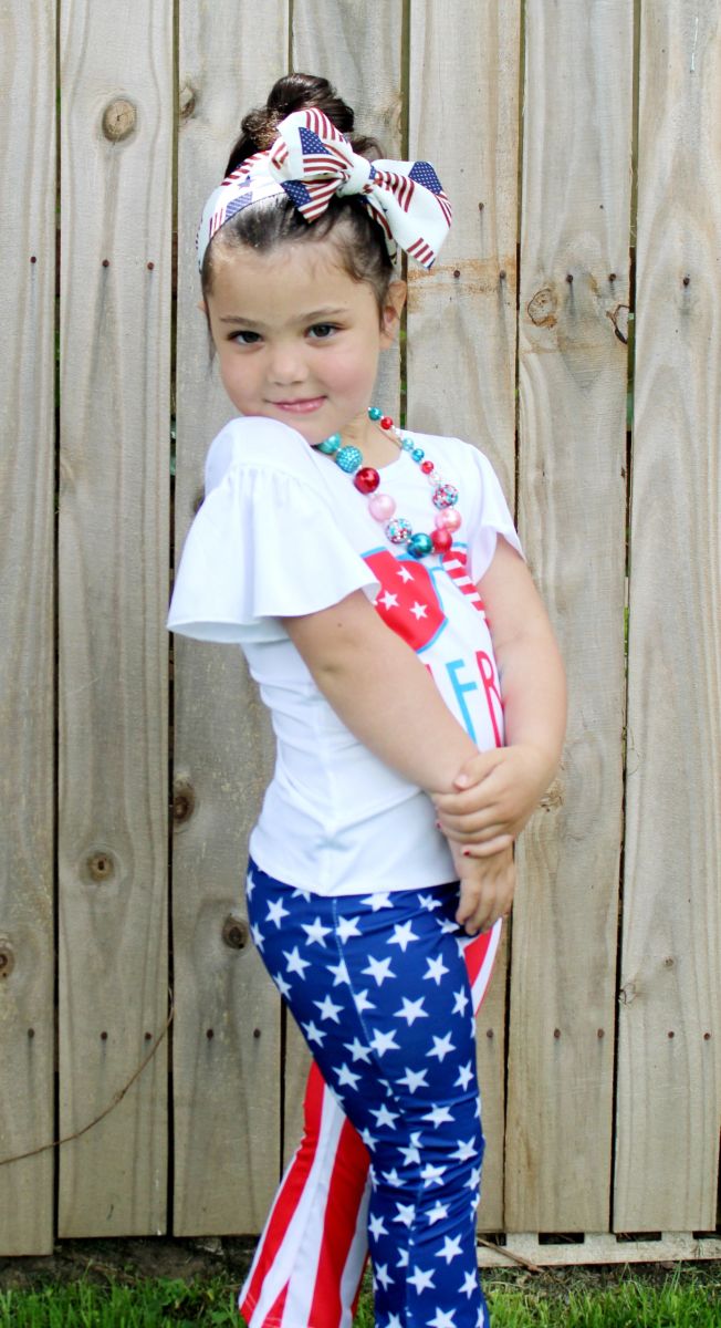 Girls 2pcs America, 4th of July Outfit