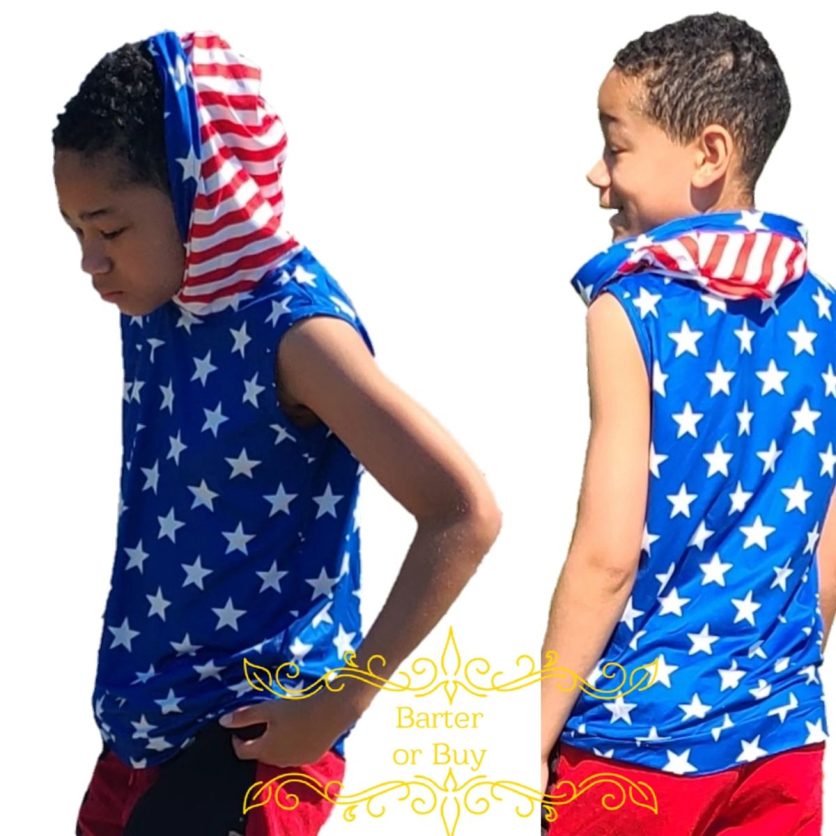 Stars & Stripes, 4th of July Hooded Top